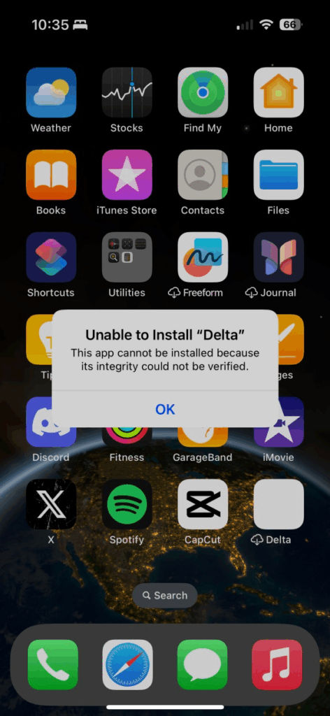 Unable to Install Delta Fix